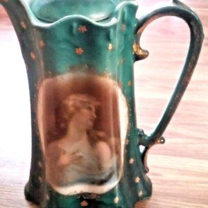 Victoria Austria Chocolate Tea Pot with Lid Bust Of Lady Perfect Vintage